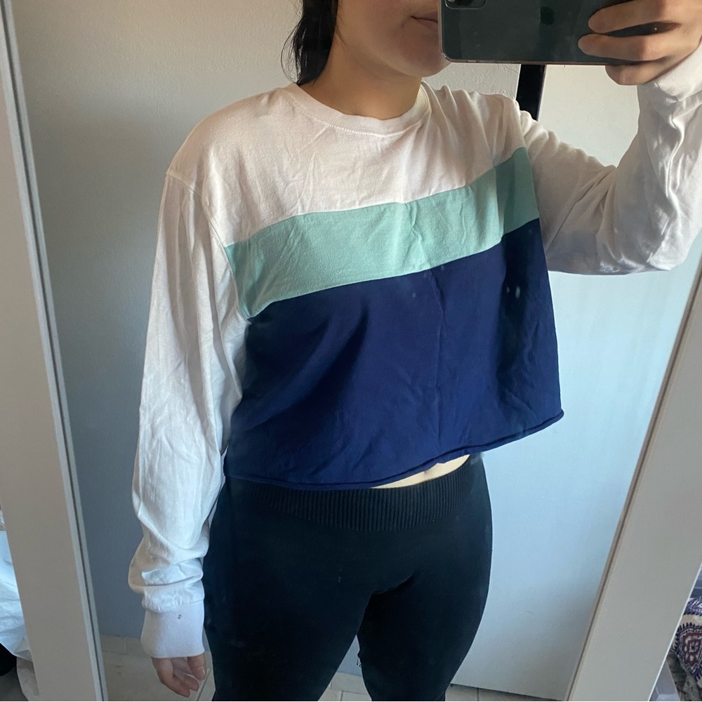 Wild Fable Stripe Crop Long Sleeve Shirt